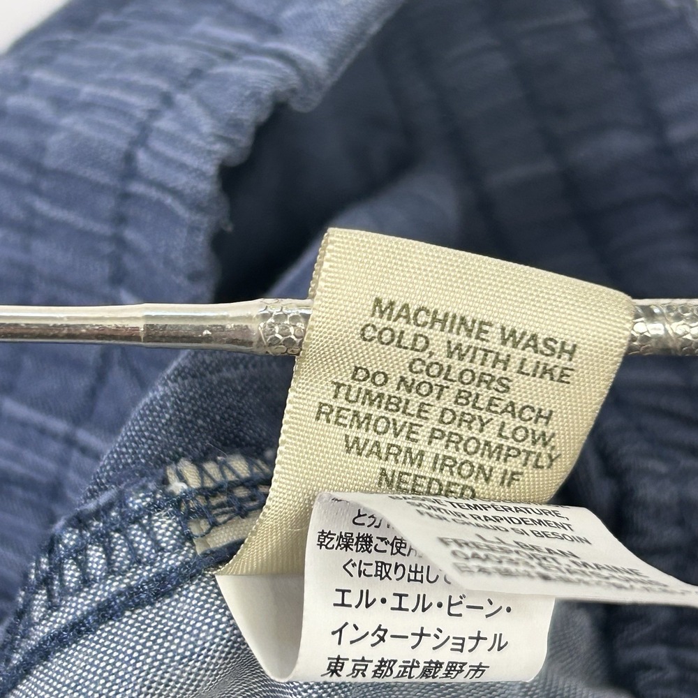LL Bean Chambray Pants Womens 8 Favorite Fit Striped Drawstring Lightweight Blue - Picture 10 of 10